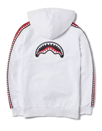 SUDADERA CON CAPUCHA Y CREMALLERA SHARKTRACK SPUCCI (BLANCA)