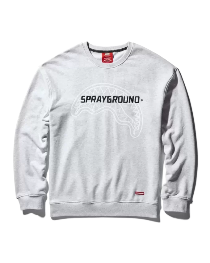 SUDADERA DE CUELLO REDONDO SPRAYGROUND (GRIS CLARO) SUDADERA DE CUELLO REDONDO SPRAYGROUND (GRIS CLARO)