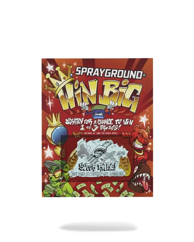 ¡TARJETA DE RASPAR SPRAYGROUND – GANA UNA MOCHILA, UN OSO DE PELUCHE O UNA MALETA!