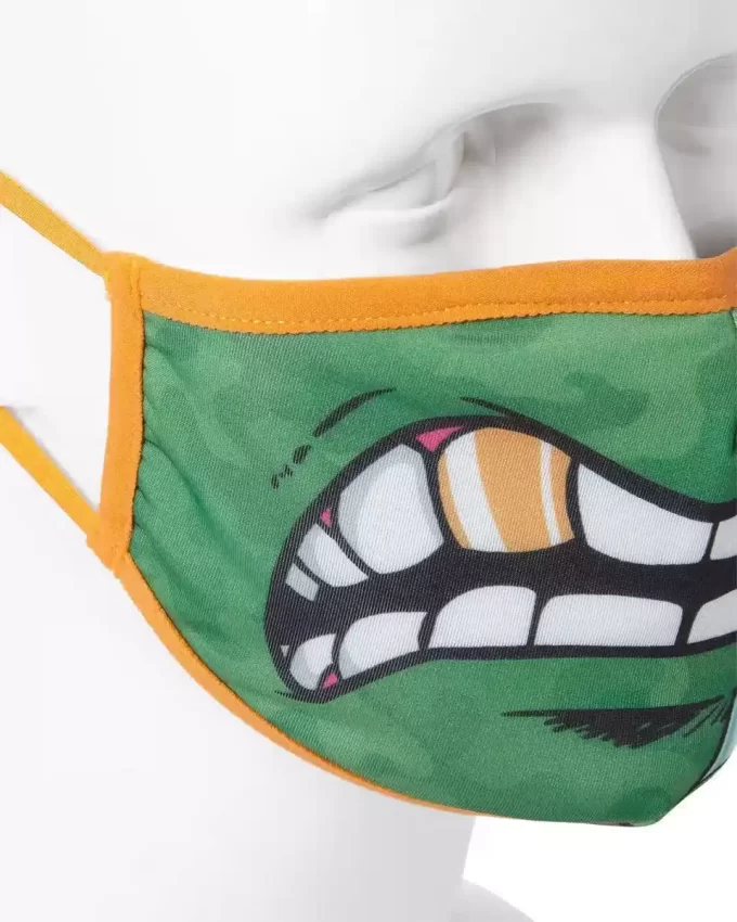 TMNT ADULTOS: CUBREBOCAS AJUSTADO DE TIBURÓN MICHELANGELO TMNT ADULTOS: CUBREBOCAS AJUSTADO DE TIBURÓN MICHELANGELO