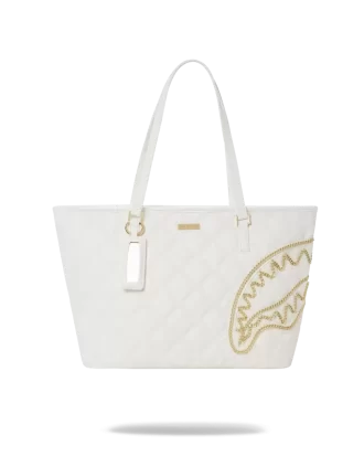 TOTE SHARK RIVIERA LE BLANC CON CADENA DE ORO