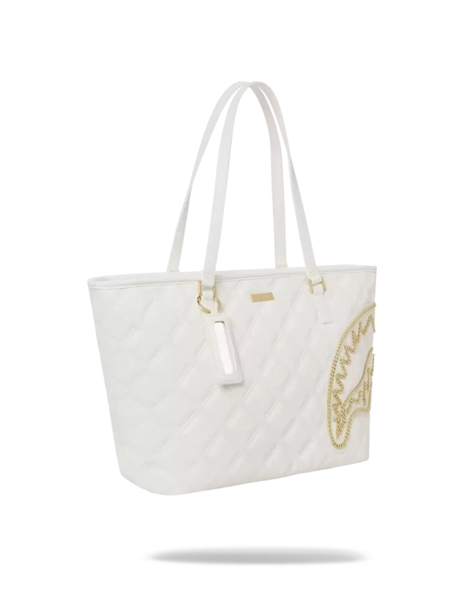 TOTE SHARK RIVIERA LE BLANC CON CADENA DE ORO TOTE SHARK RIVIERA LE BLANC CON CADENA DE ORO